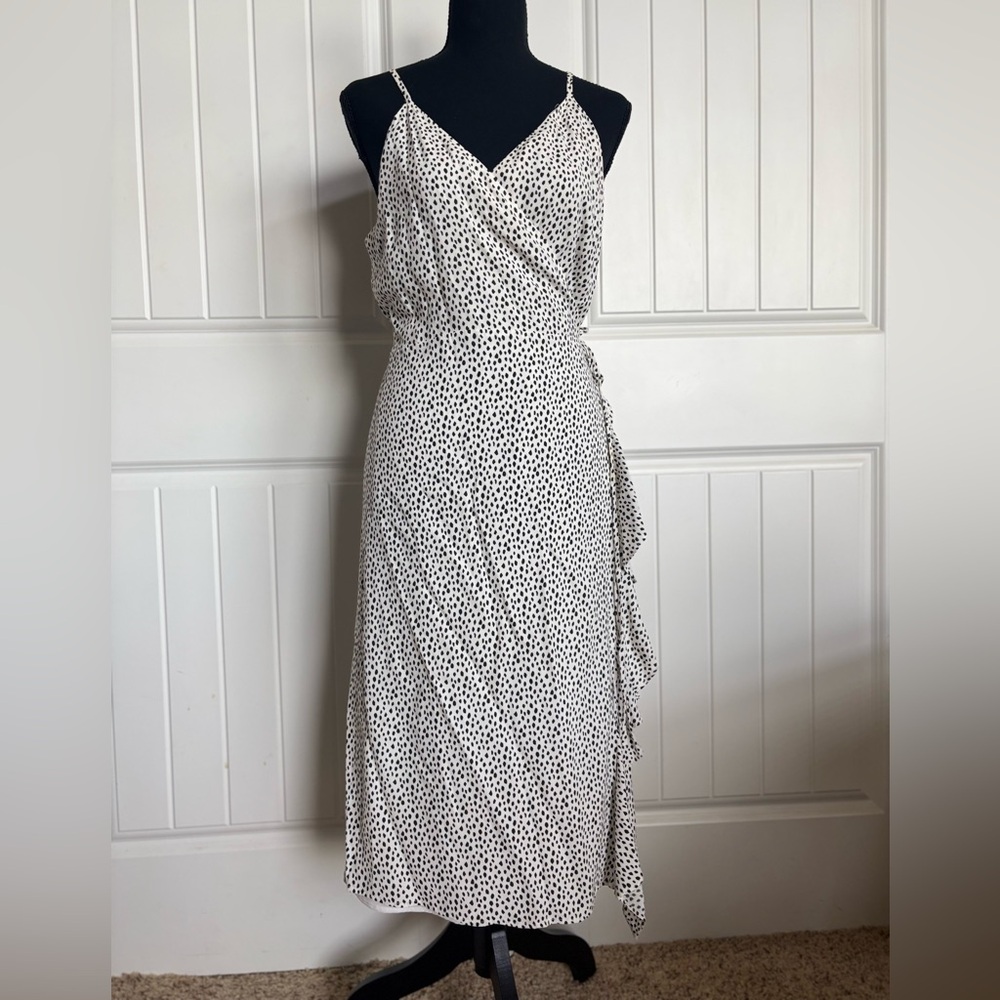Rails White and Black Polka Dot Wrap Maxi Dress